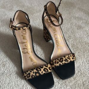 Sam Edelman Women's Calf Hair Faux Animal Print Yaro Sandal Size 5.5